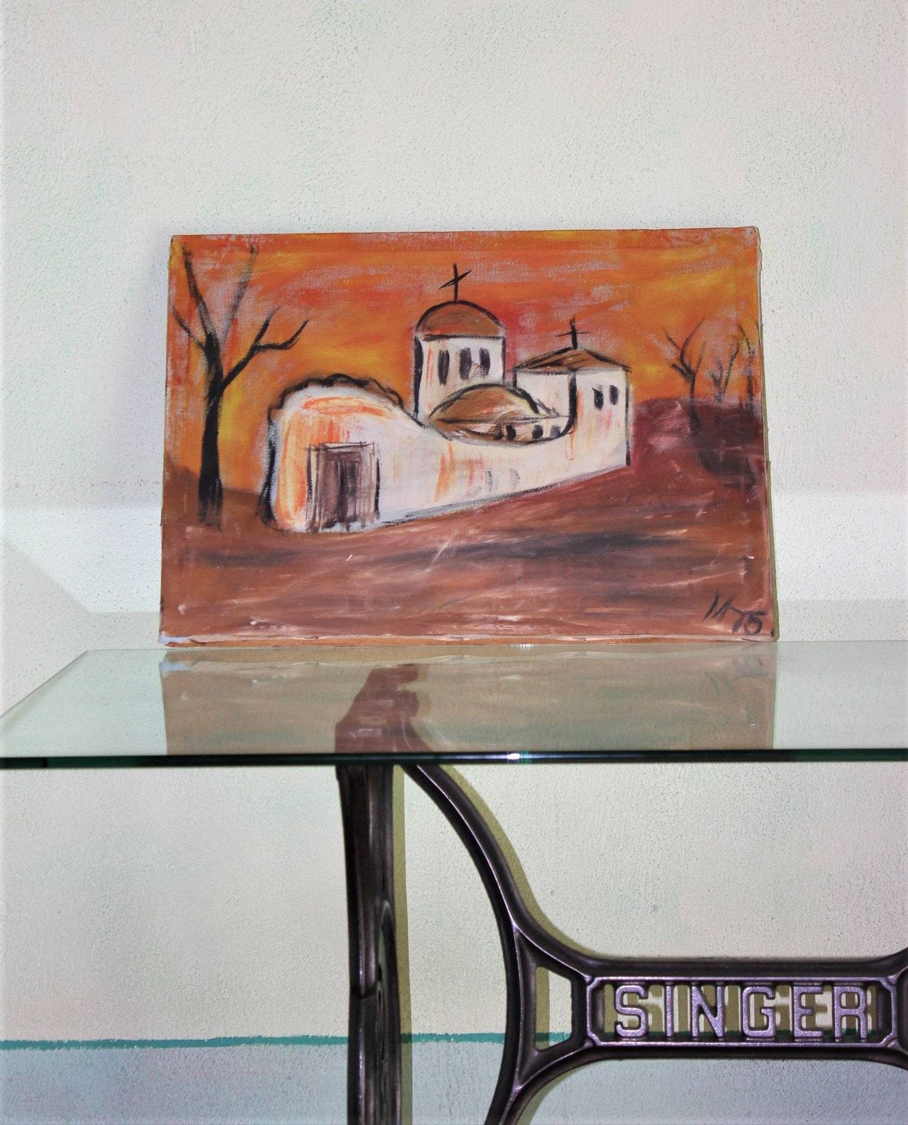 Landscape Oil Painting Original Contemporary Art, Canvas Wall Autumn Painting, Weddings, Anniversary Gift photo buy