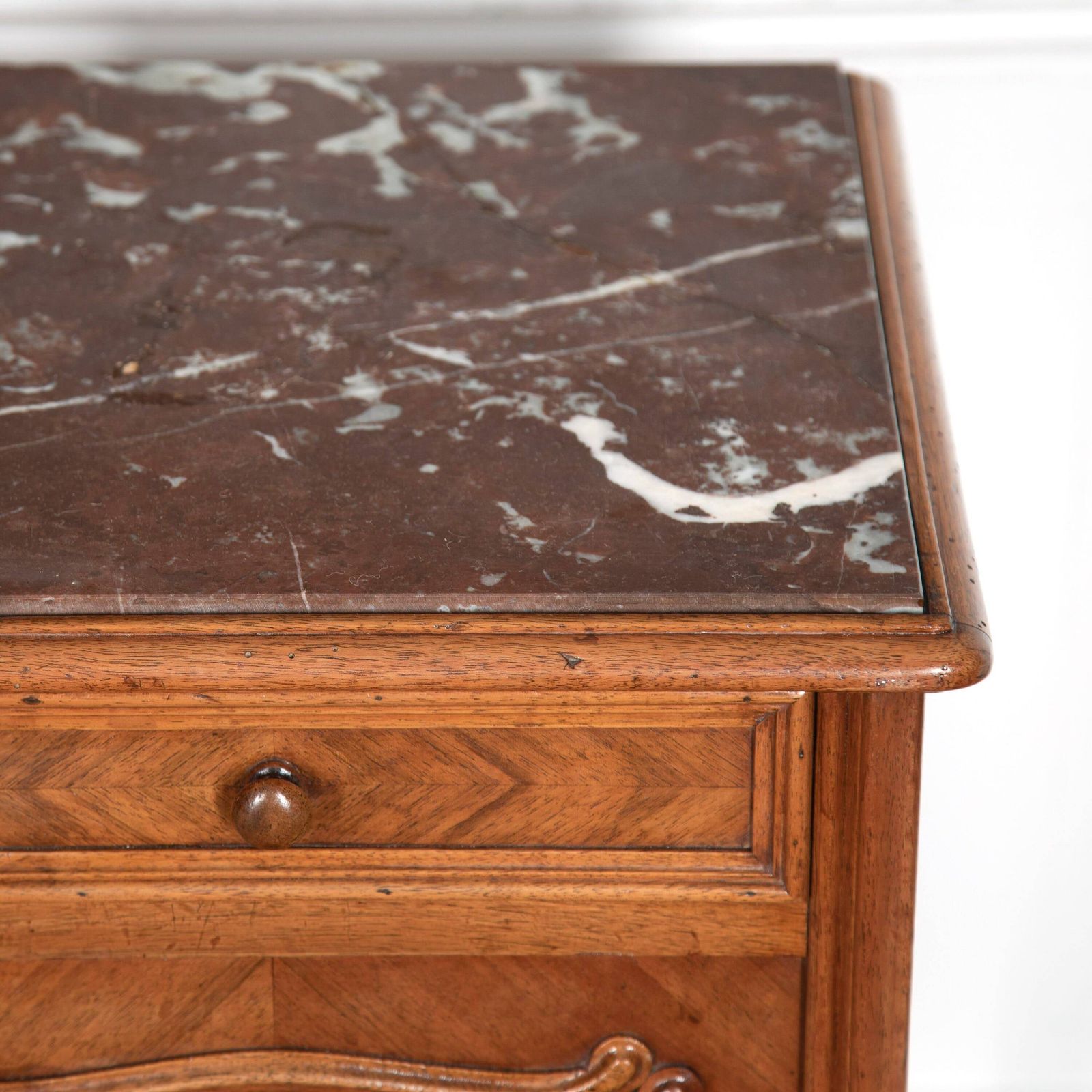 Near Pair Of Late 19th Century French Walnut Marble Topped Bedside Cabinets photo Furniture