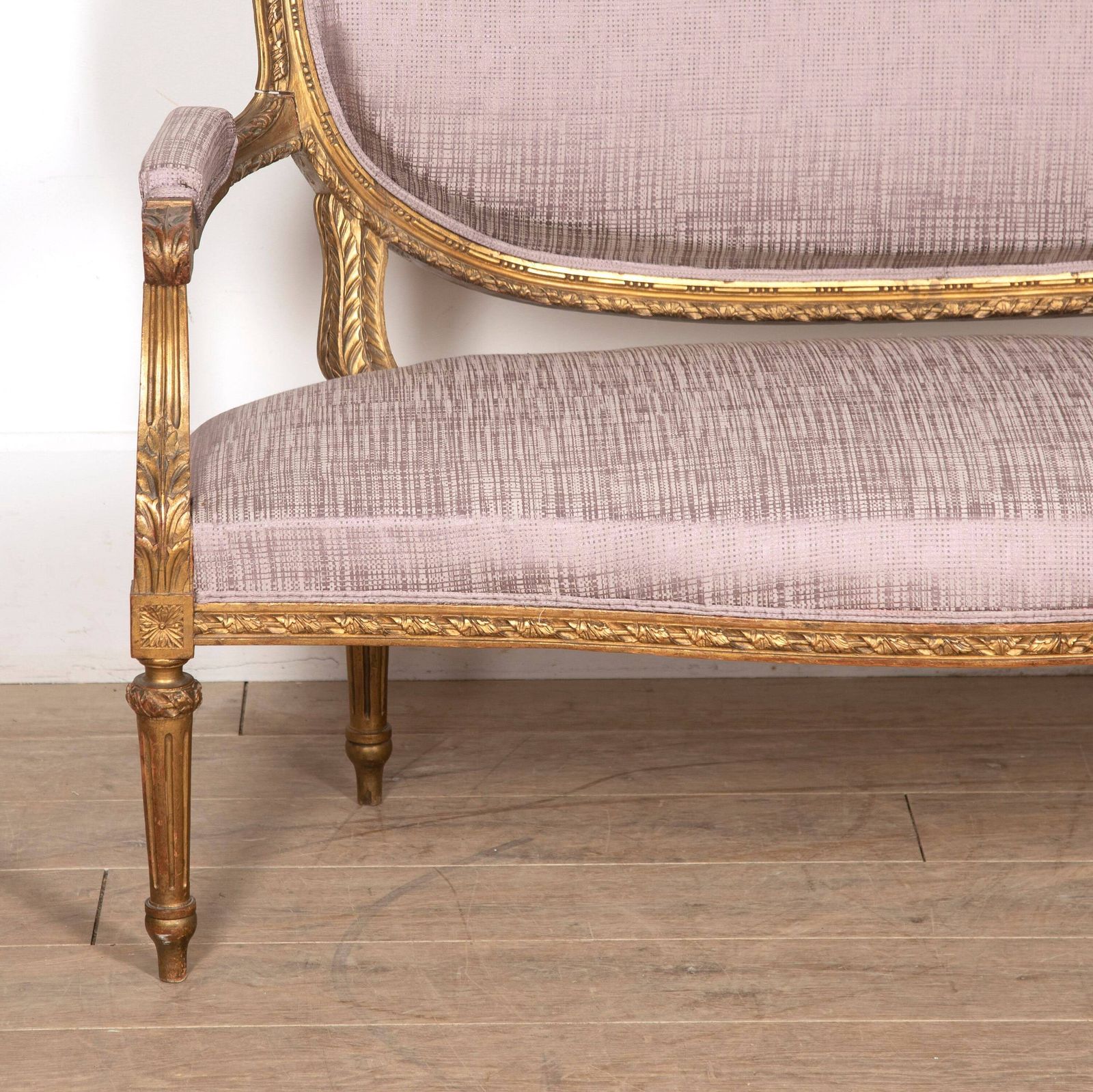 Stunning Antique Vintage French Regency Style 20th Century Reupholstered Sofa photo for sale