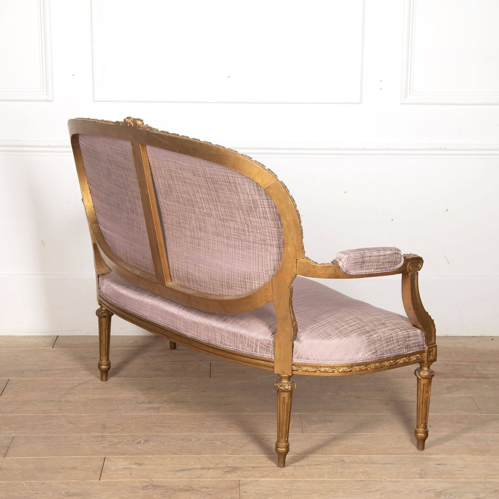 Stunning Antique Vintage French Regency Style 20th Century Reupholstered Sofa photo vinterior