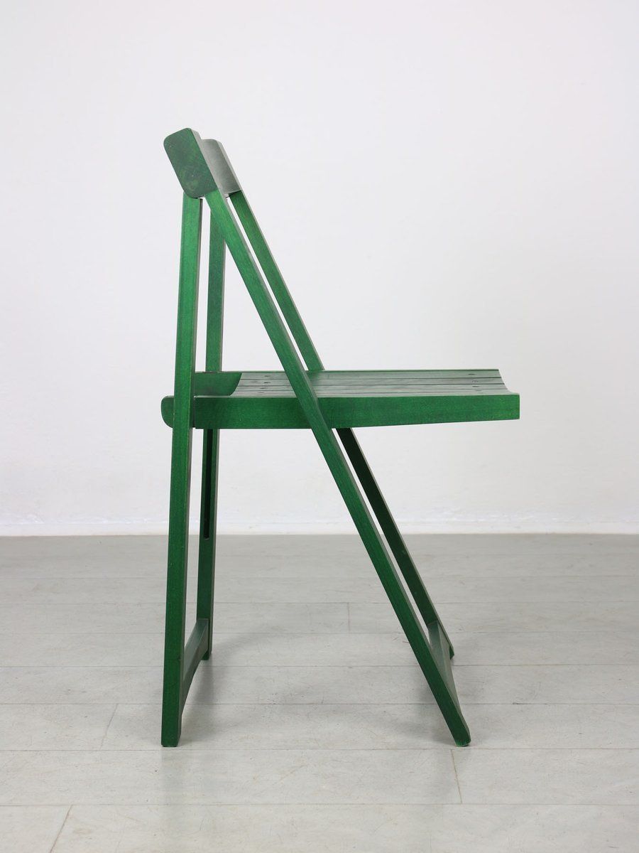 728.0 Vintage Green Trieste Folding Chair Attributed To Aldo Jacober, 1960s photo