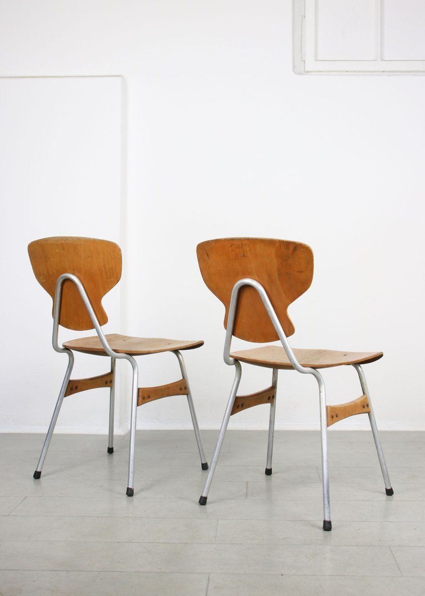 Mid Century Plywood Desk Chairs By Niko Kralj For Stol Kamnik, Set Of 2 photo Furniture