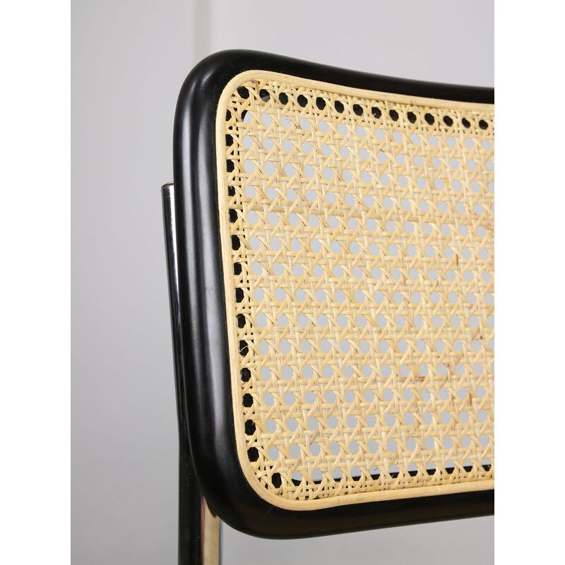 Vintage Cesca B32 Chair In Black By Marcel Breuer, 1980s photo vintage
