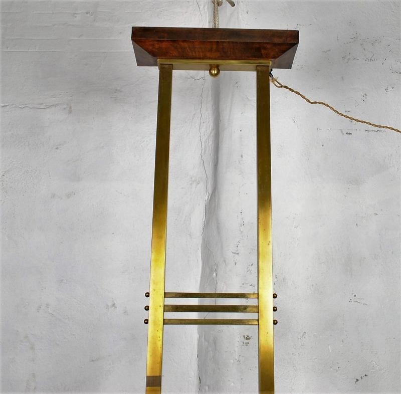 Art Deco Chandelier In Wood And Bronze, Circa 1930 photo 2178.0