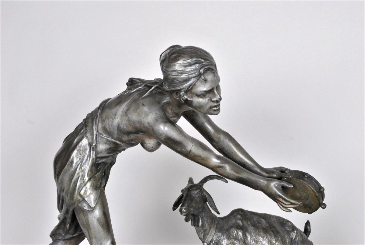 Drouot, Large Orientalist Bronze Woman With The Goat, End Of The 19th Century photo buy