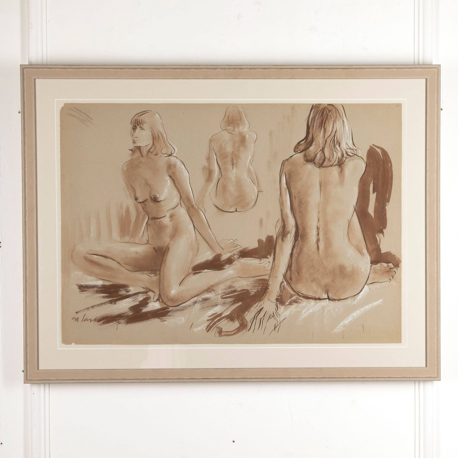 Fabulous Signed Female Nude Study By Derrick Latimer Sayer