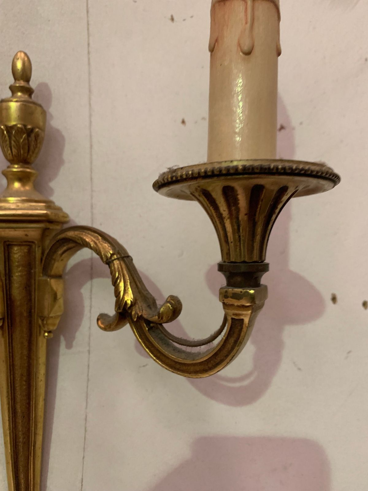 Pair Of Louis XV Style Sconces In Gilded Bronze XX Century photo for sale