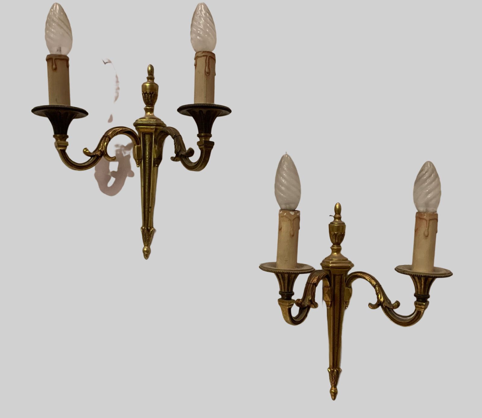 Pair Of Louis XV Style Sconces In Gilded Bronze XX Century photo vinterior