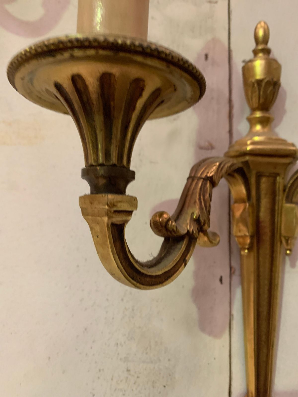 photo for sale Pair Of Louis XV Style Sconces In Gilded Bronze XX Century