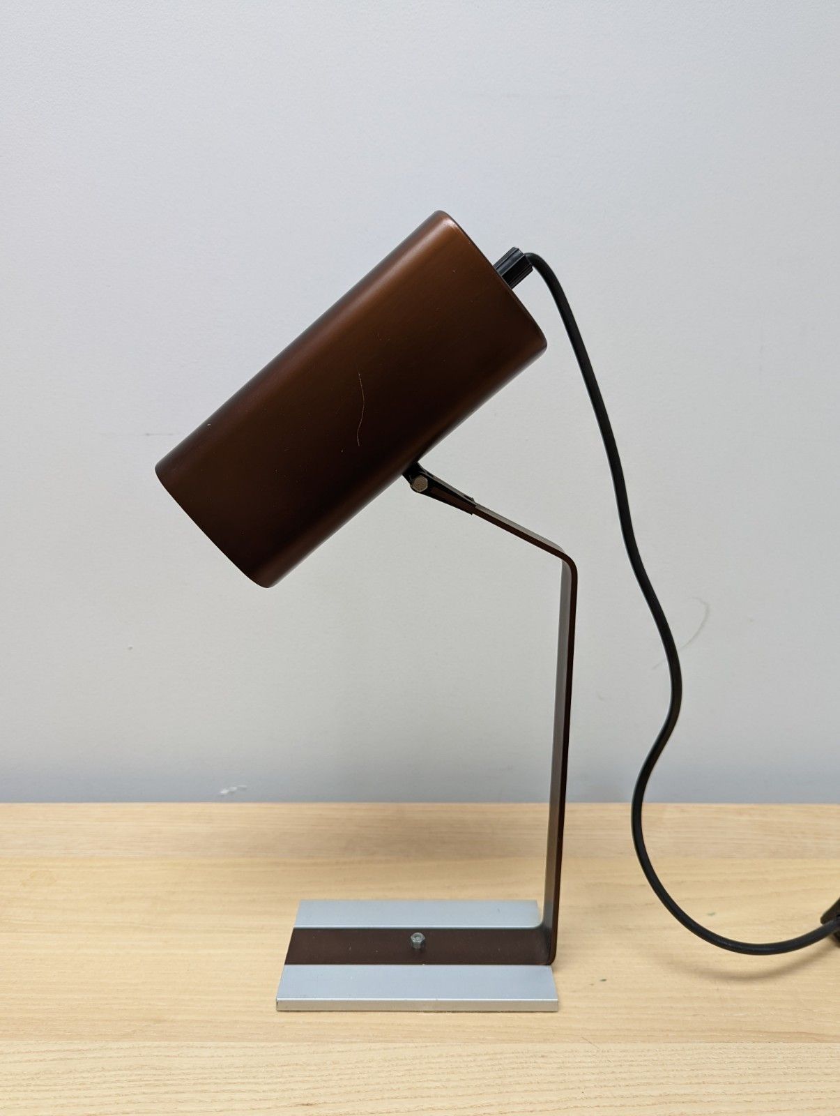 Italian Desklamp In Bronze And Silver
