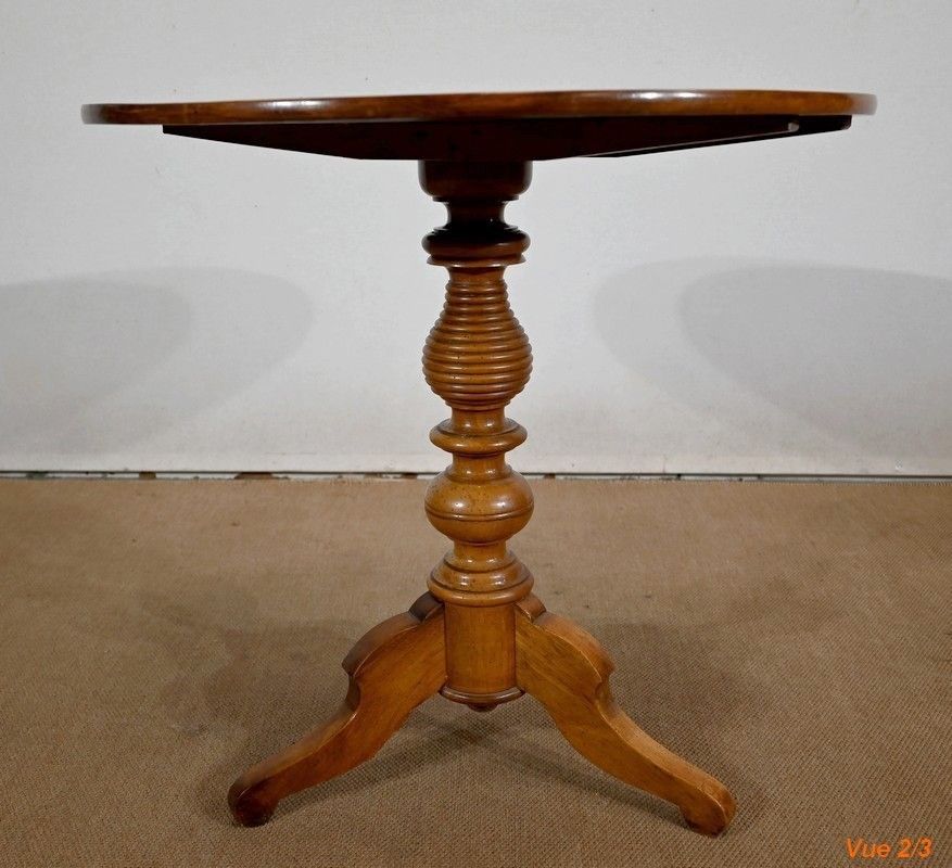 photo furniture Pedestal Table In Solid Walnut, Louis Philippe Style   2nd Half Of The 19th Century