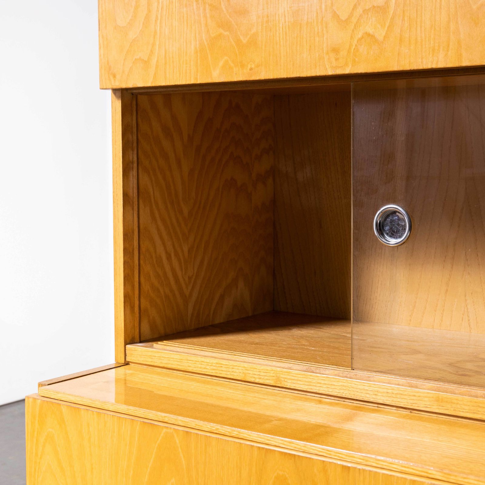 photo for sale 1960’s Four Door Birch Two Tone Cabinet – Nabytek Czech