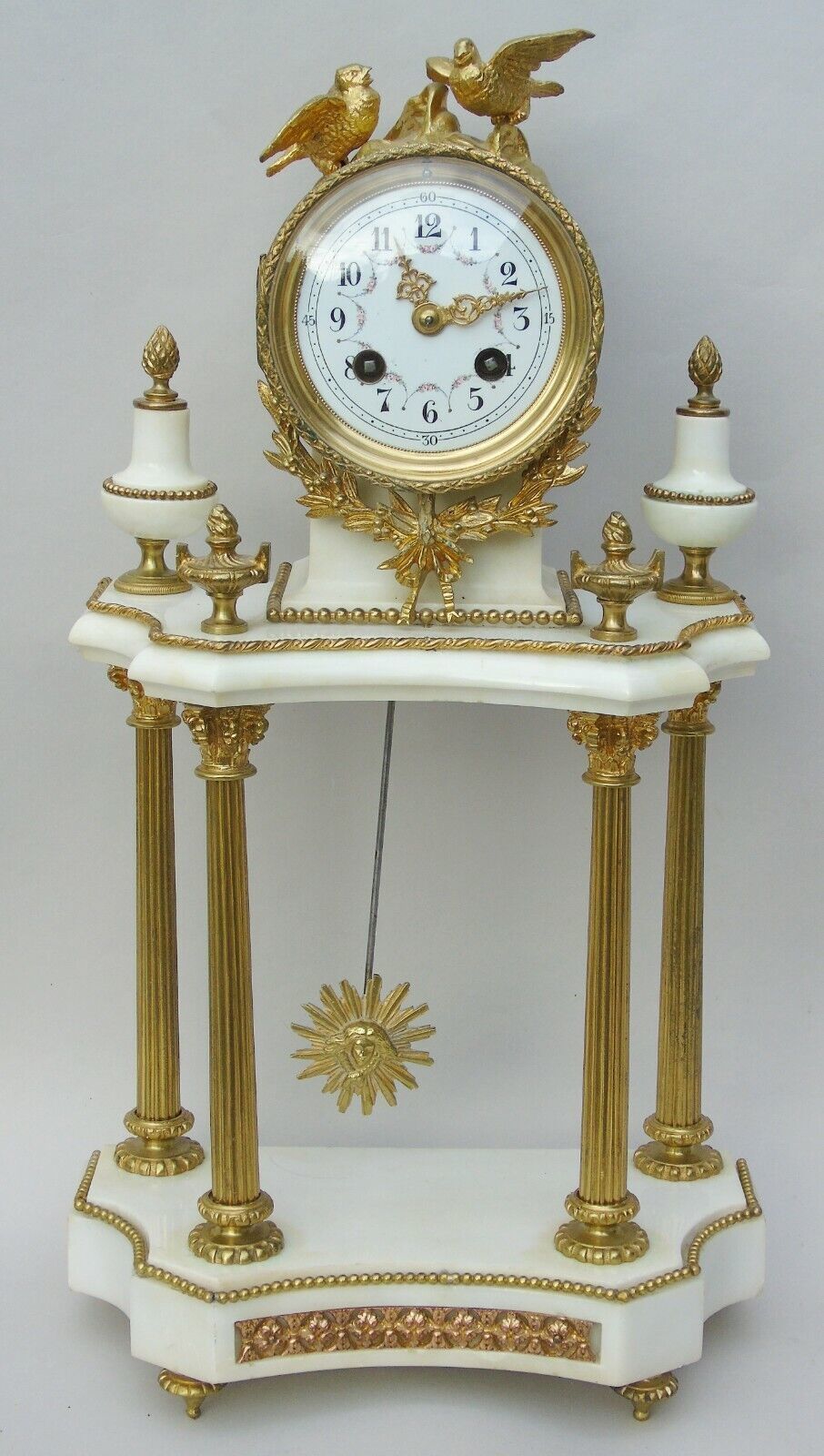 Antique Marble Portico Clock Garniture photo 1075.0