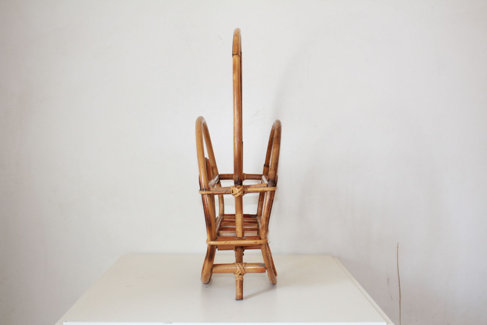 1960s Vintage Italian Bamboo Magazine Rack photo for sale