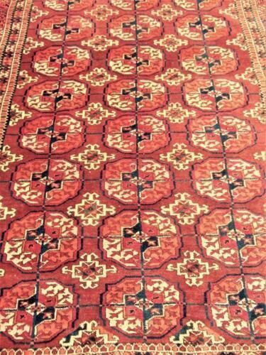 Antique Tekke Turkman Carpet Rug Emirate Of Bukhara Late 19th Century photo for sale