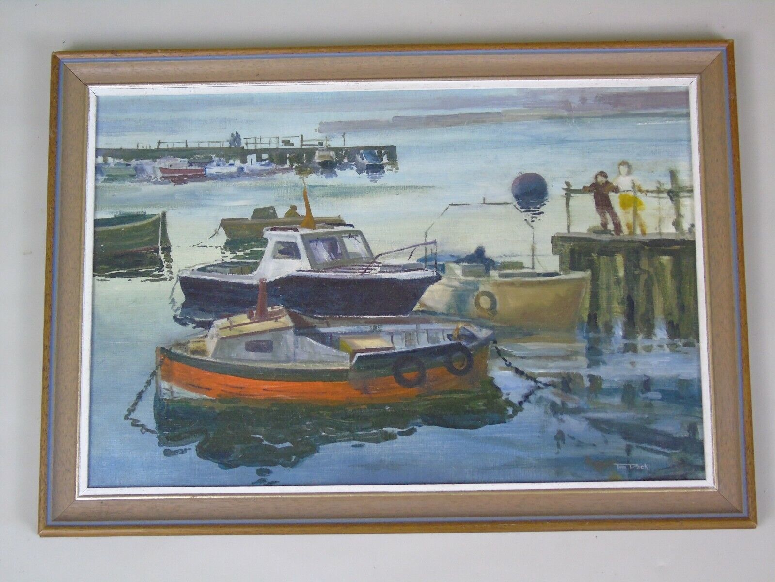 Oil Painting Tom Dack Boats In Blyth Harbour photo furniture