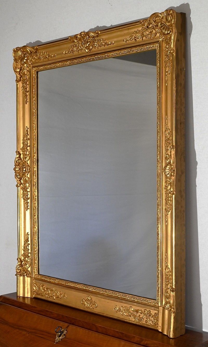Gilded Wood Fireplace Mirror, Restoration Period   Early 19th Century photo Home Decor
