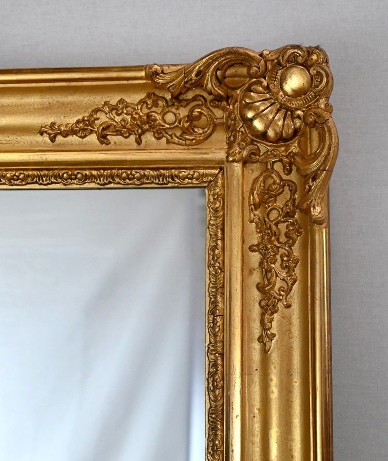 Gilded Wood Fireplace Mirror, Restoration Period   Early 19th Century photo buy