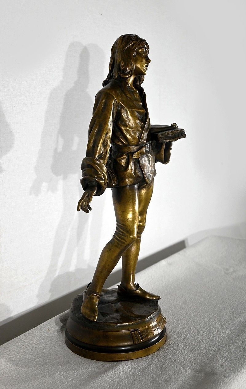 Bronze "Scholier Of The 15th Century", By Friedrich Beer   Late 19th Century photo furniture