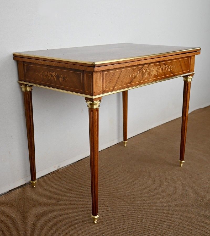 Rosewood Games Table, Louis XVI Style   Late 19th Century photo for sale