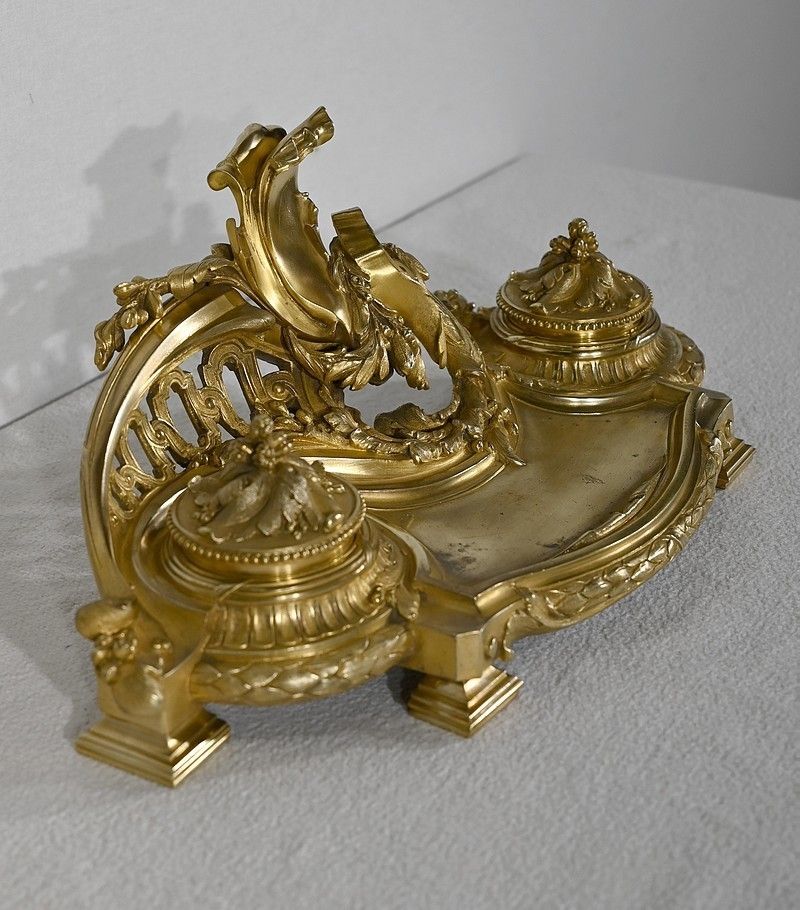 Inkwell In Gilt Bronze, Signed Vandevoorde   Early 20th Century photo furniture