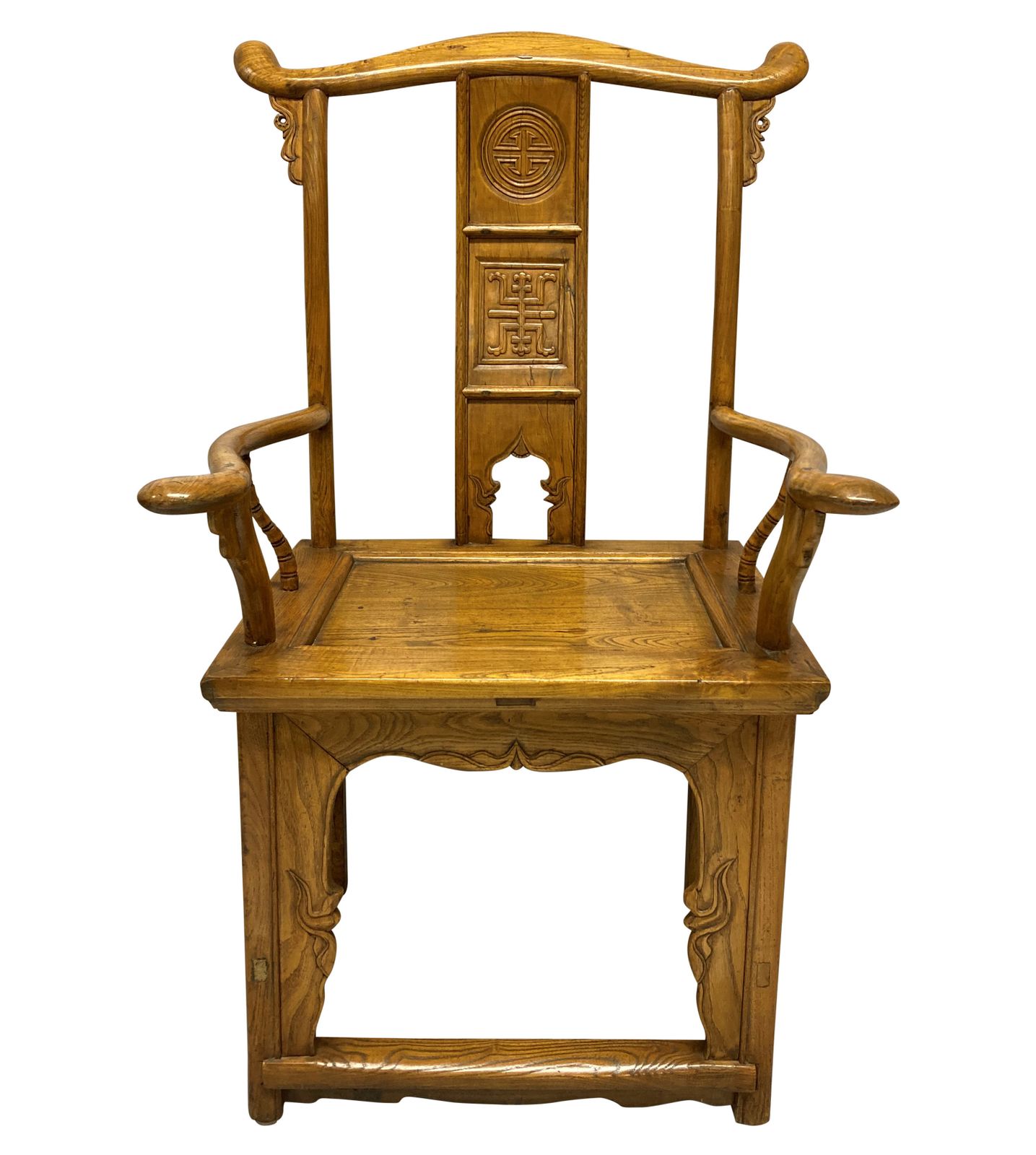 A Good Pair Of XIX Century Chinese Yoke Back Scholars Chairs In Elm photo furniture