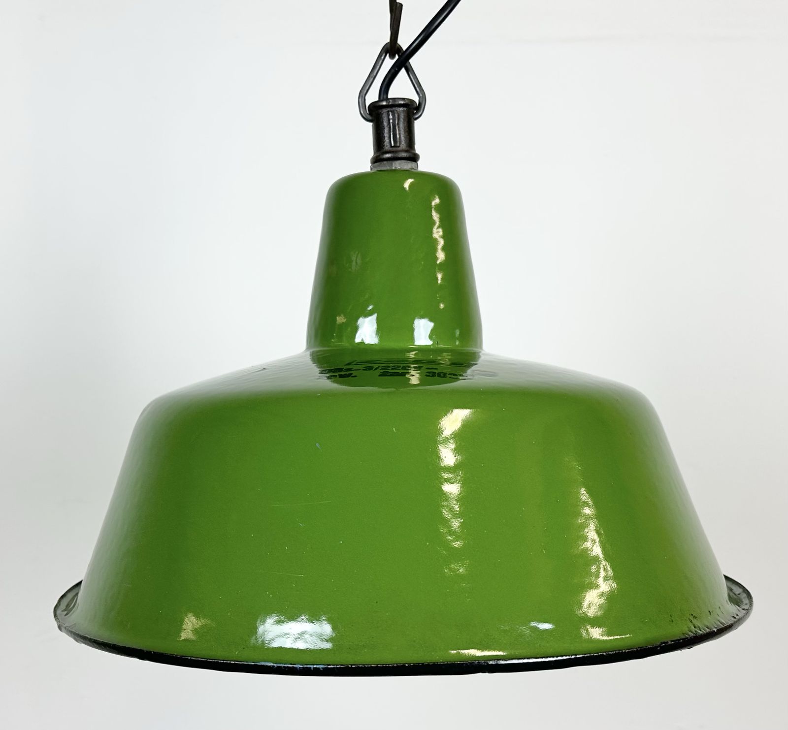 Industrial Green Enamel Factory Lamp From Zaos, 1960s, 14x photo for sale