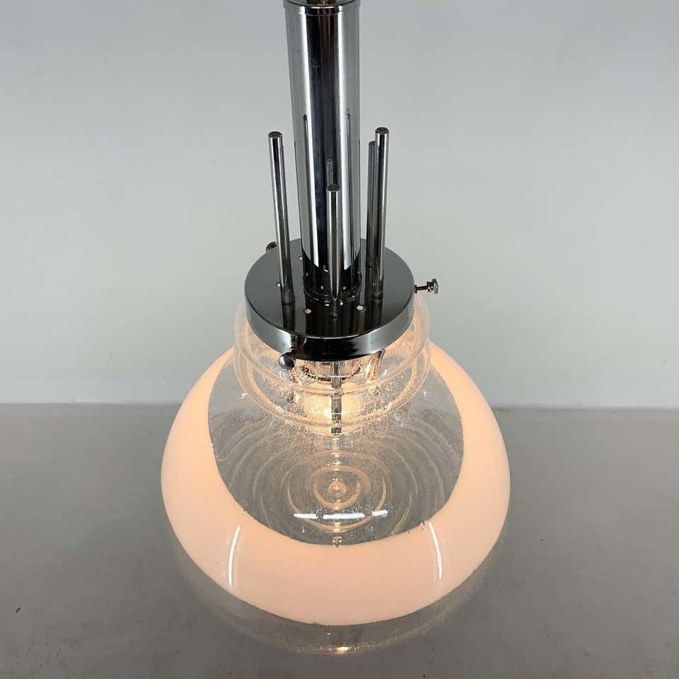 1960's Murano Glass & Chrome Pendantby Mazzega In Carlo Nason Style, Italy photo vinterior
