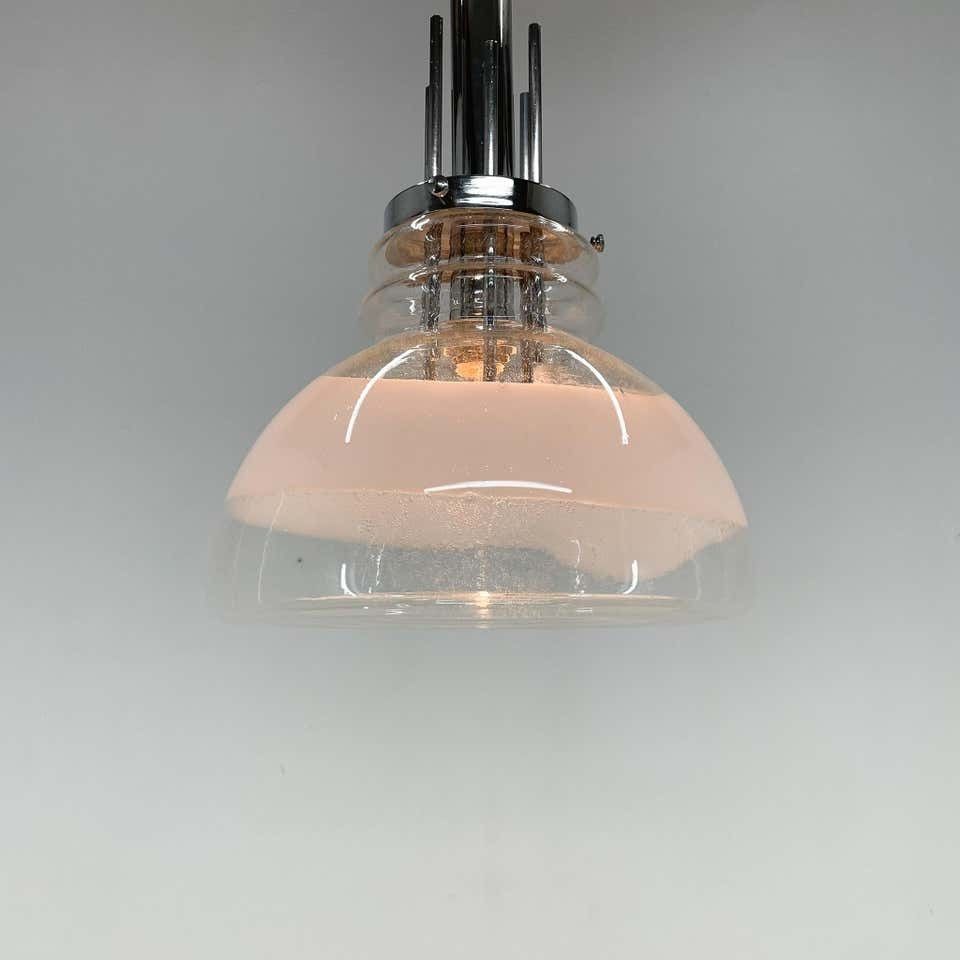 1960's Murano Glass & Chrome Pendantby Mazzega In Carlo Nason Style, Italy photo buy