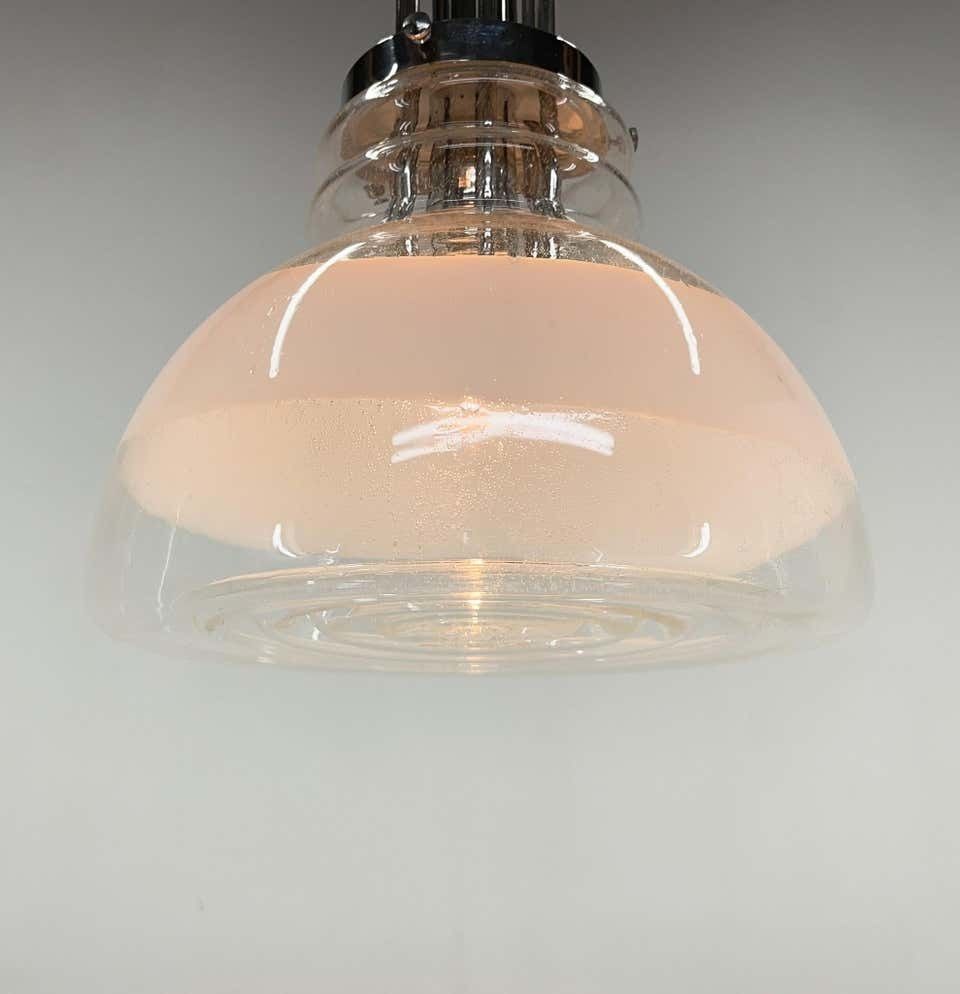 photo vinterior 1960's Murano Glass & Chrome Pendantby Mazzega In Carlo Nason Style, Italy