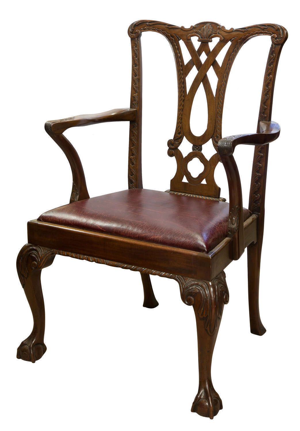 Chippendale Style Desk Chair, Early 20th Century