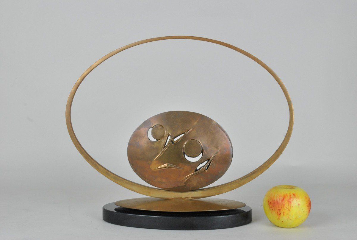 Carmello Cappello, Bronze Sculpture On Pedestal, Xxth Century