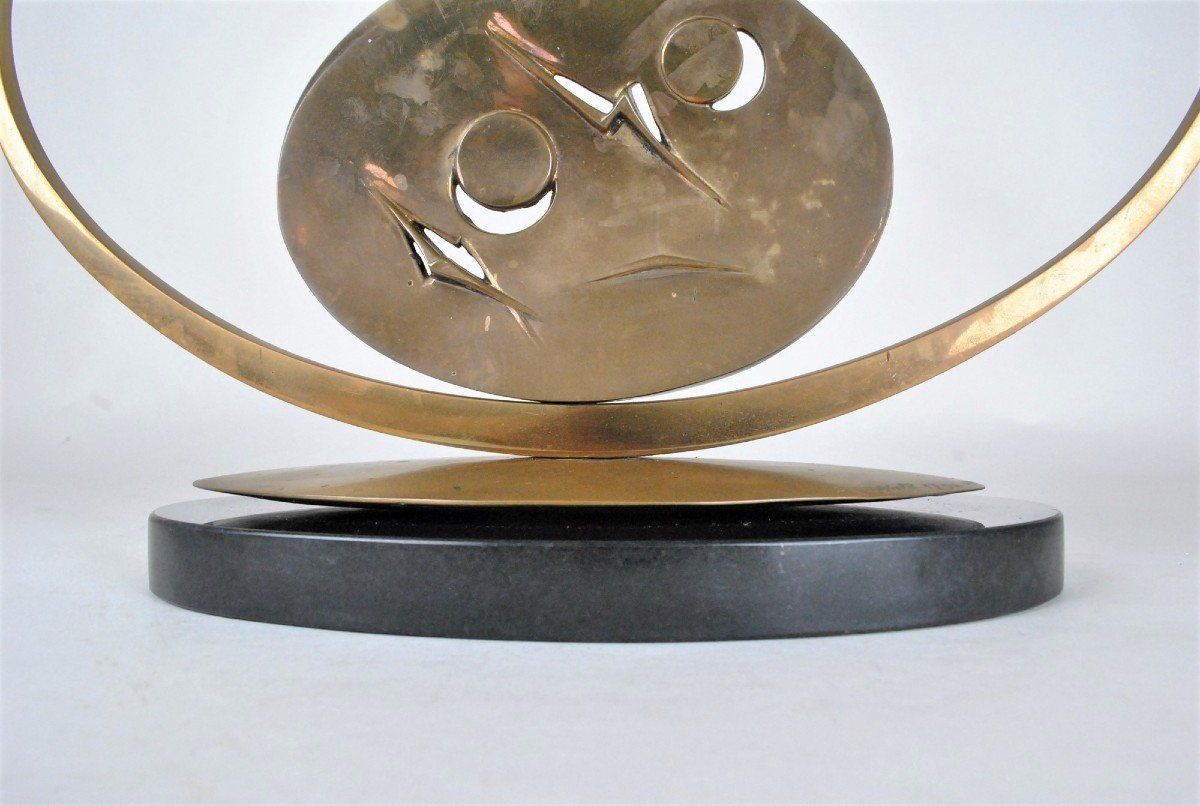 photo for sale Carmello Cappello, Bronze Sculpture On Pedestal, Xxth Century