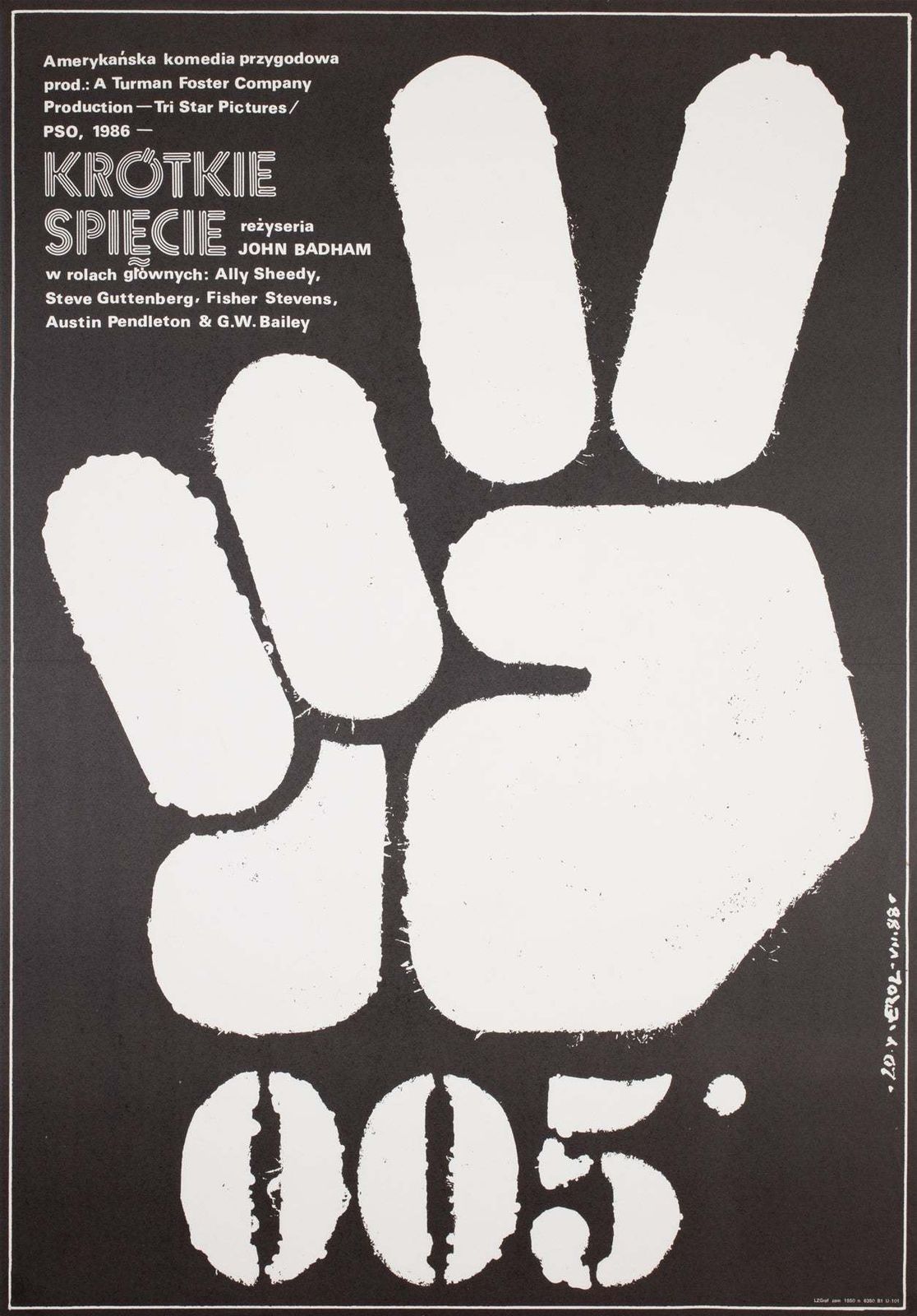Short Circuit 1988 Polish B1 Film Poster, Jakub Erol