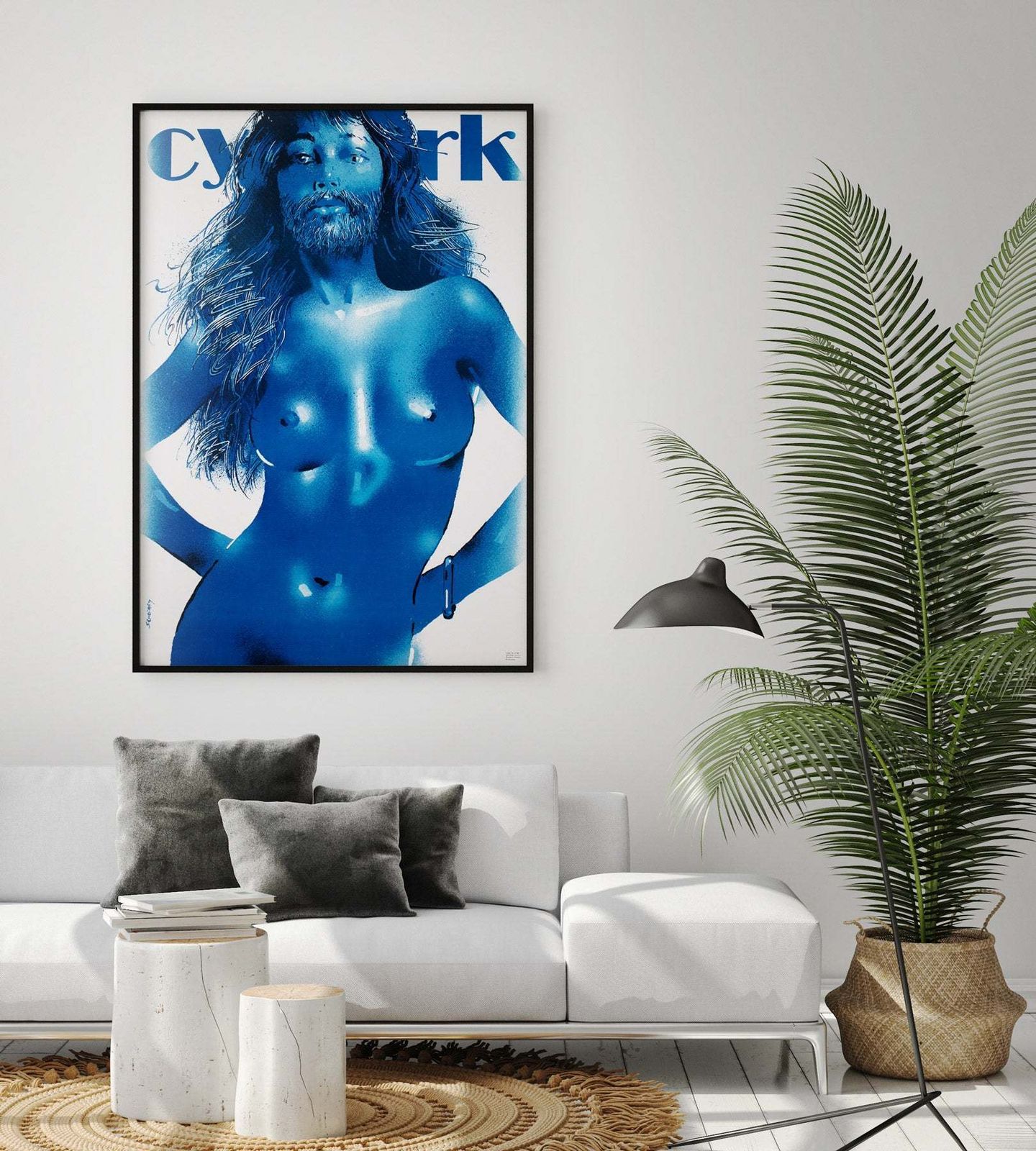 Cyrk Bearded Blue Lady 1983 Polish Circus Poster, Waldemar Swierzy photo furniture