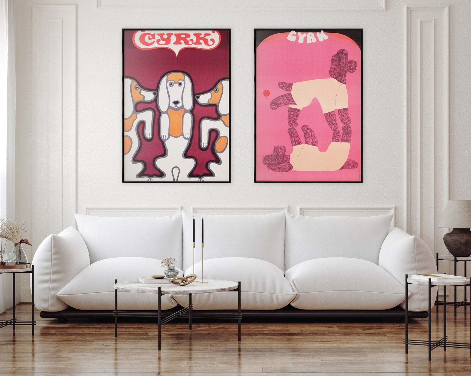 Circus Three Beagles 1969 Polish B1 Circus Poster, Wiktor Gorka photo furniture