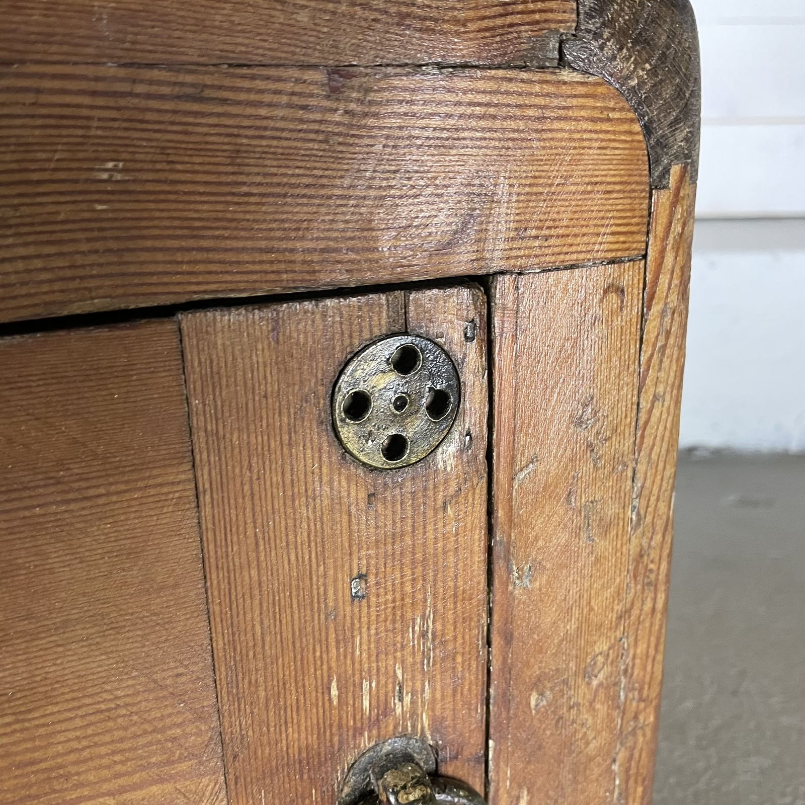 Victorian Wooden Safe Box With Screw Close Door photo for sale