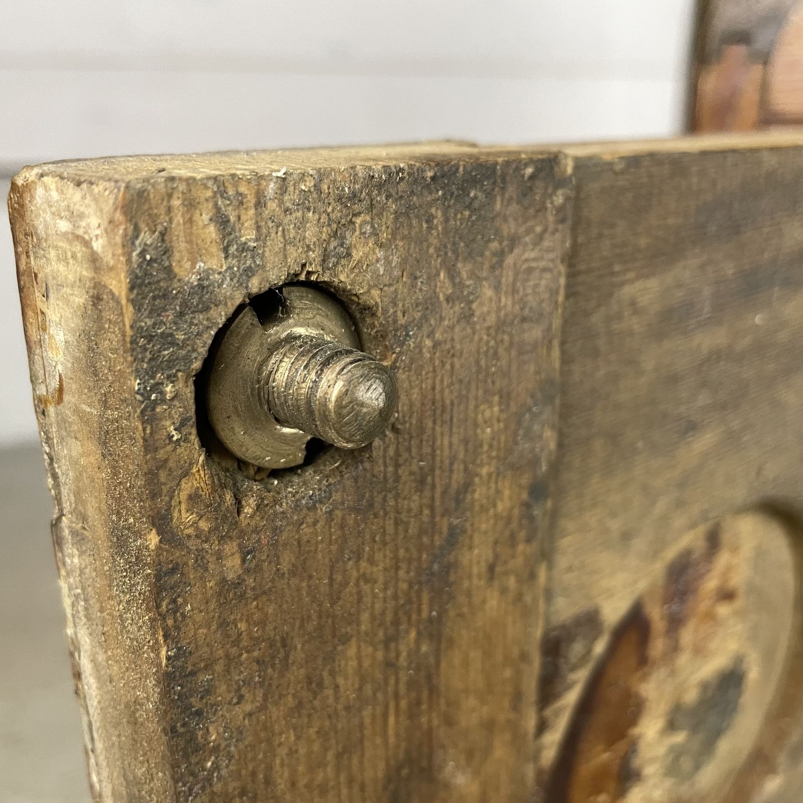 Victorian Wooden Safe Box With Screw Close Door photo vintage
