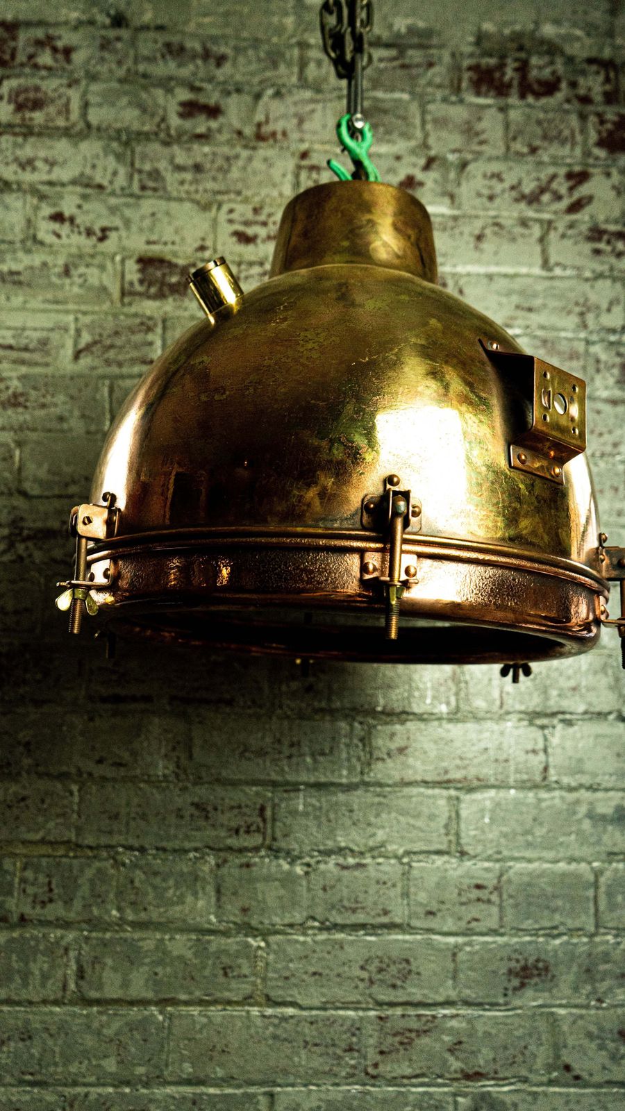 Brass Pendant Light, Mid 20th Century photo vintage