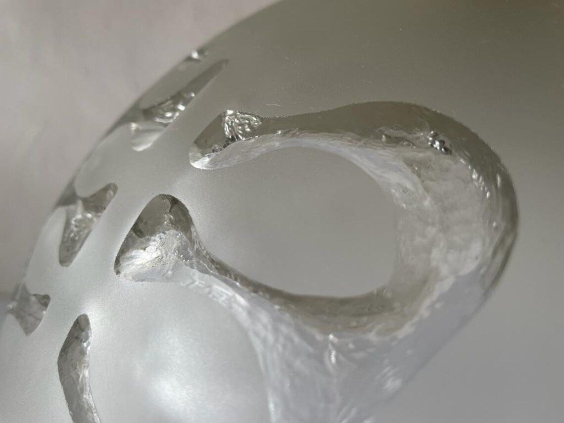 photo for sale Peill Und Putzler 3 Dimensional Artwork On Heavy Glass Rare Ceiling Lamp, 1970s, Germany