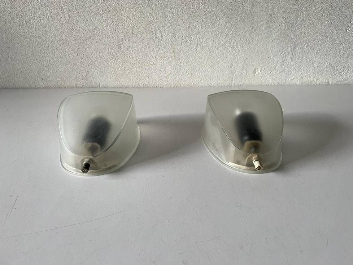 Transparent Glass Pair Of Sconces By Artemide, 1970s, Italy