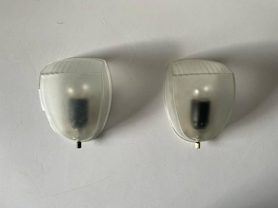 Transparent Glass Pair Of Sconces By Artemide, 1970s, Italy photo for sale