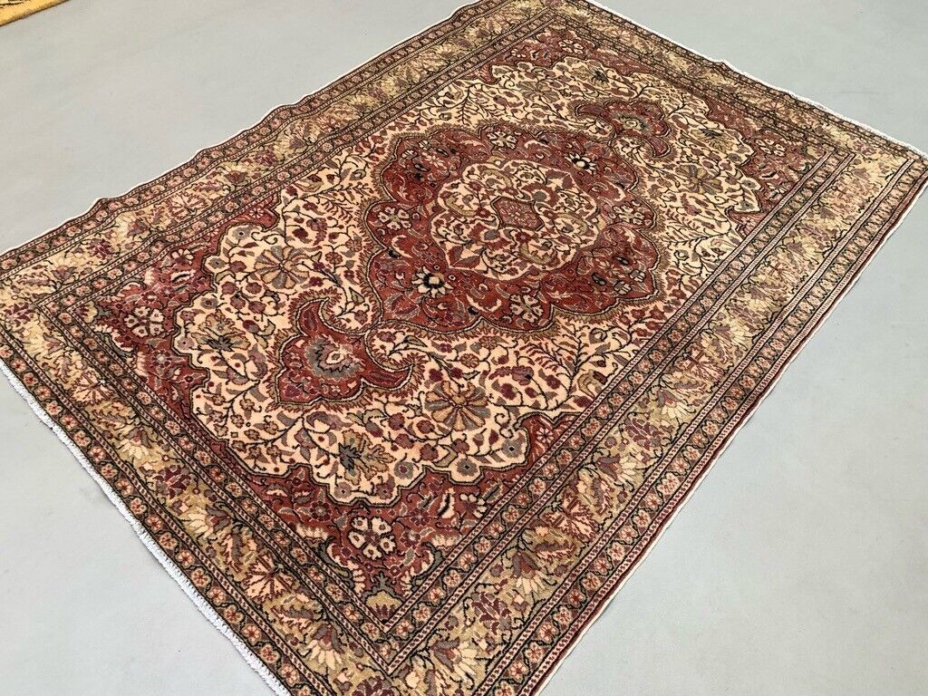 Vintage Turkish Rug 211x147 Cm Shabby Carpet Central Anatolian Medium photo for sale