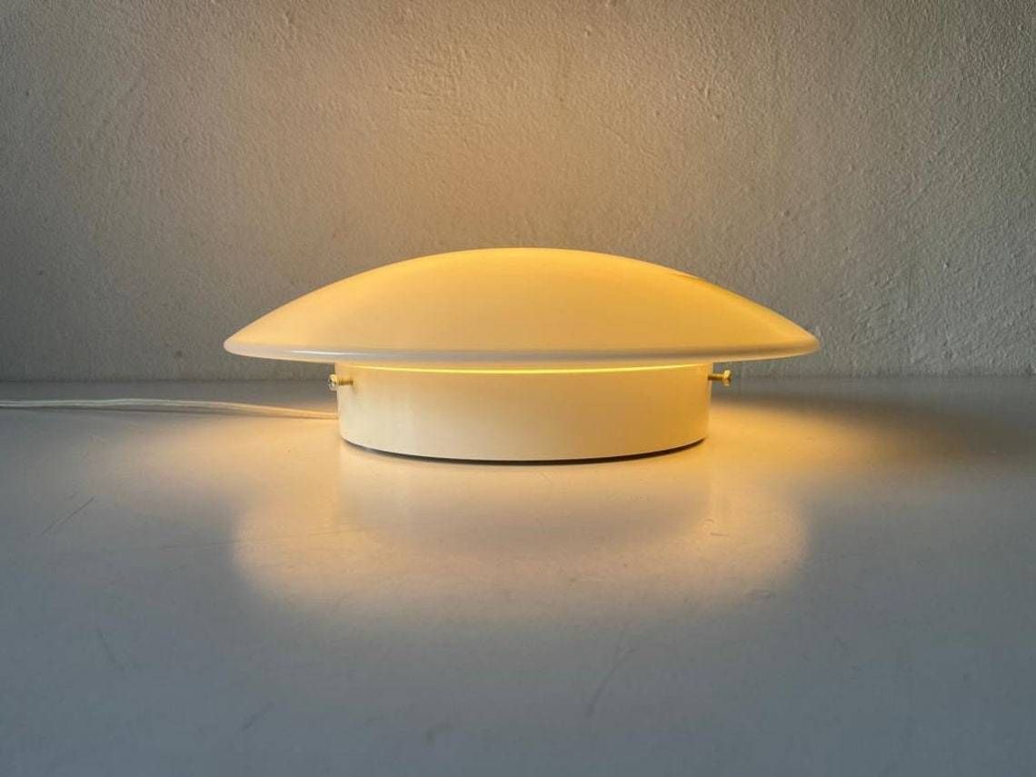 Mushroom White Glass Flush Mount Ceiling Or Wall Lamp By Peill Putzler  1960s  Germany photo furniture