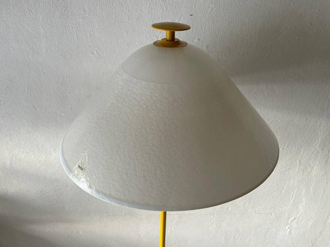 Italian Yellow And White Glass Shade Floor Lamp By Veart 1970s Italy photo Lighting