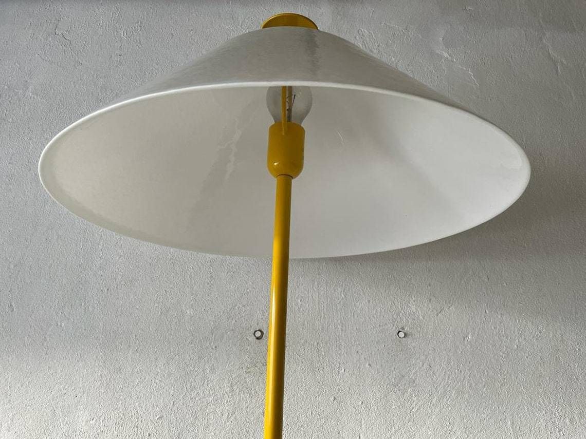 Italian Yellow And White Glass Shade Floor Lamp By Veart 1970s Italy photo vinterior