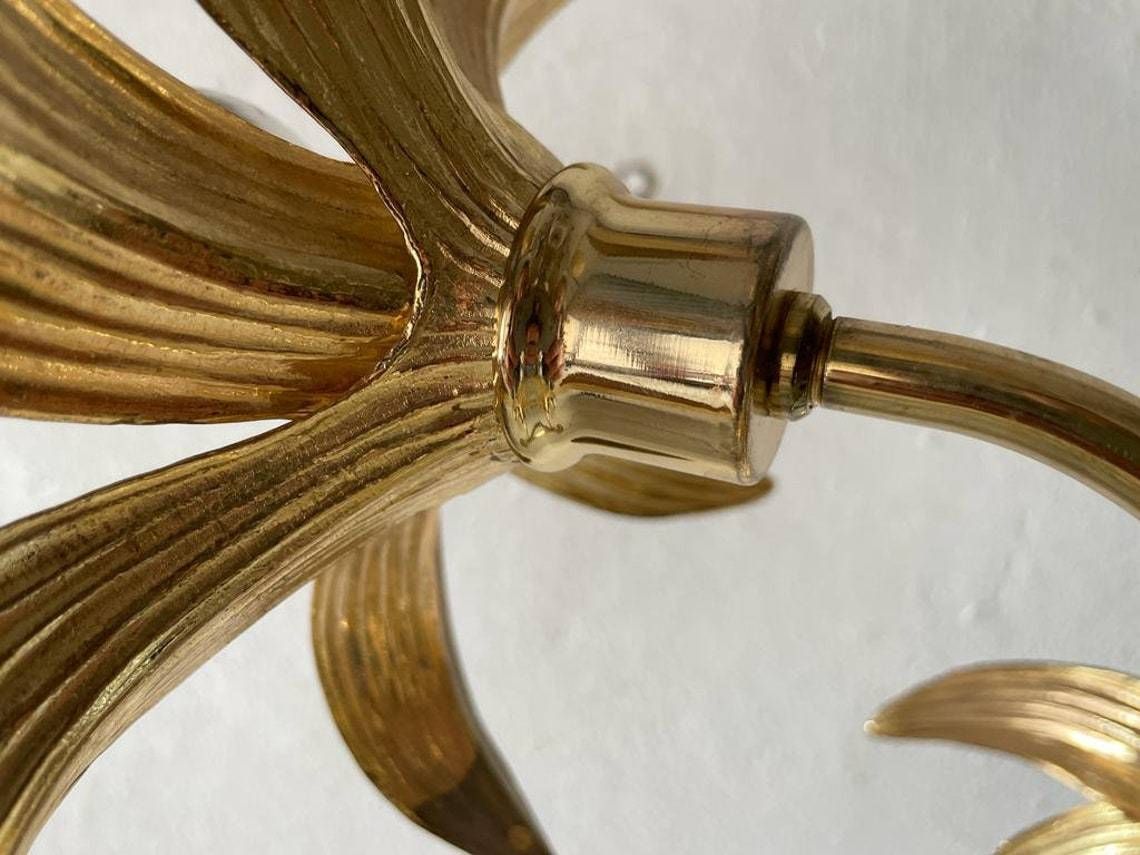 photo furniture Mid Century Modern Wonderful Triple Flower Shade Full Brass Floor Lamp By Willy Daro For Massive 1970s Germany