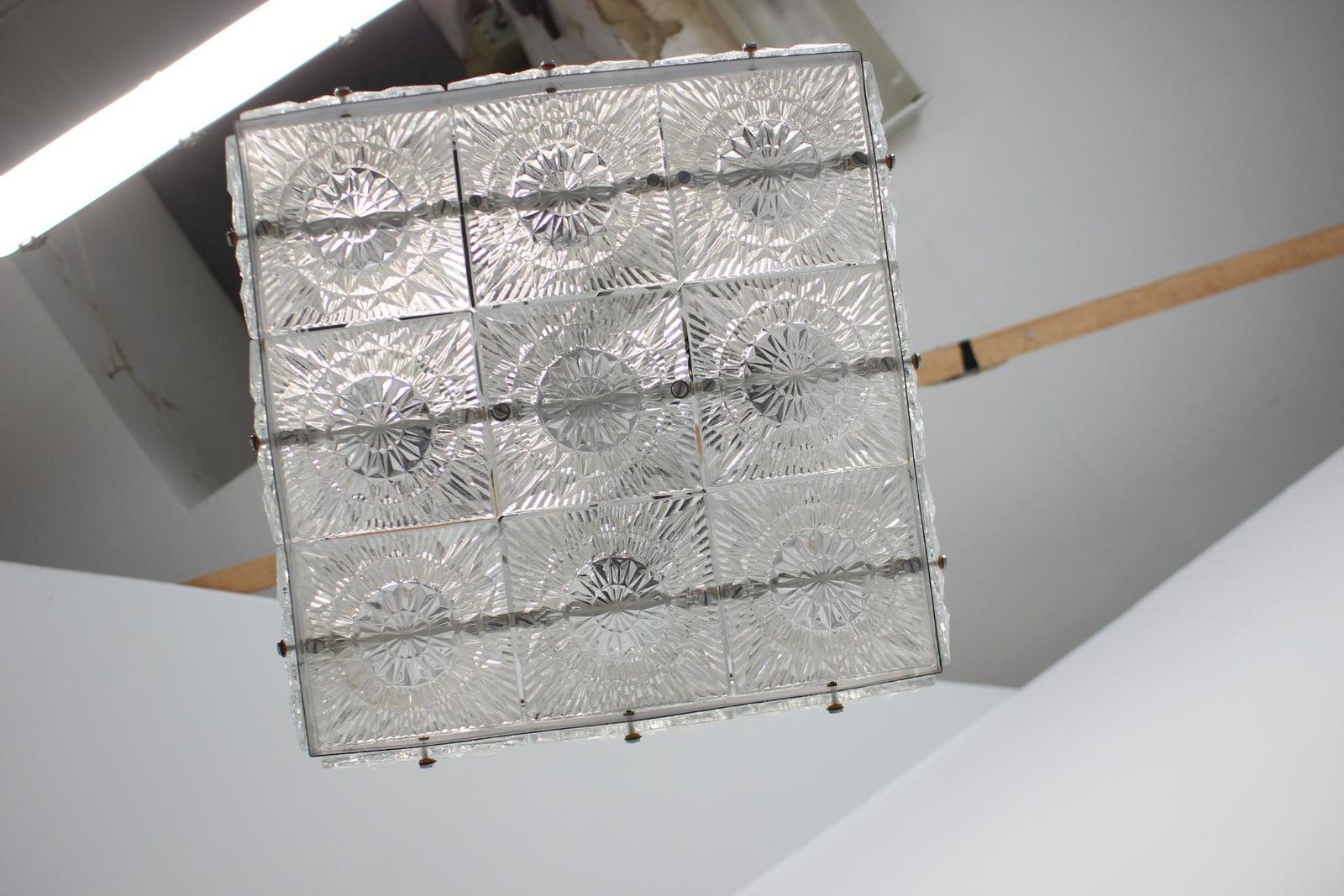 Rare Art Glass Chandelier/ Kamenicky Senov, 1970's photo 998.0