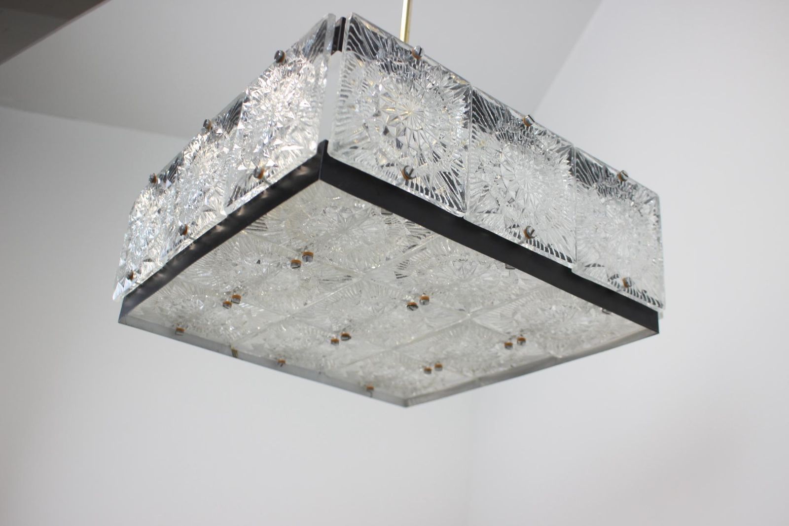 Rare Art Glass Chandelier/ Kamenicky Senov, 1970's photo vinterior