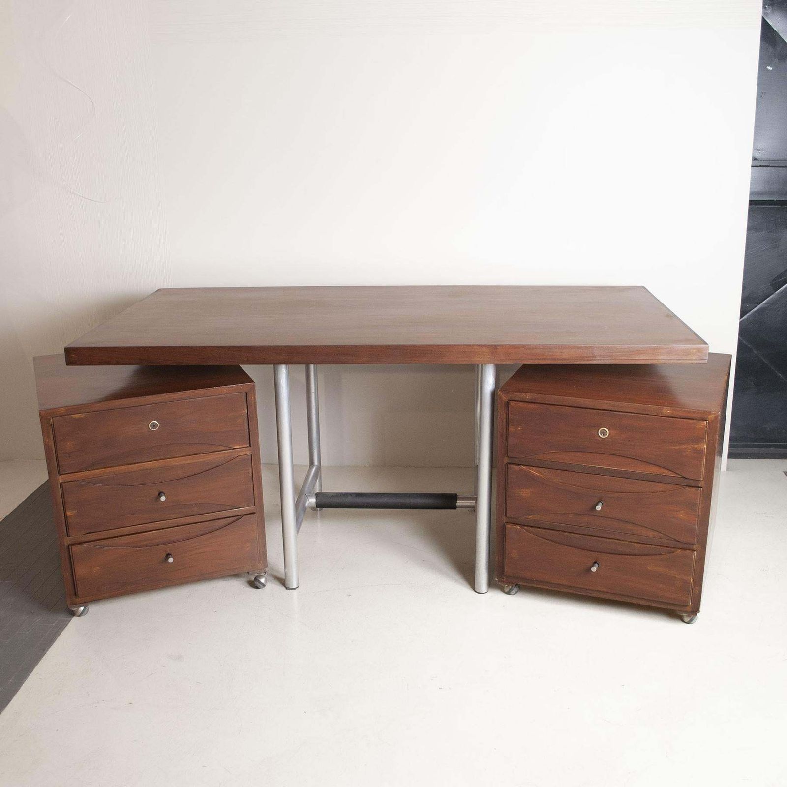Italian Mid Century Walnut Desk From The Sixties photo furniture